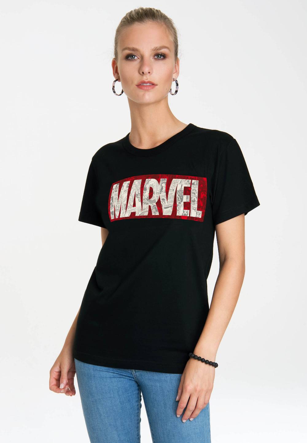 Logoshirt Marvel - Comic Block Logo - Marvel Comics - T-Shirt Print - Damen Vierteljährliche Förderung