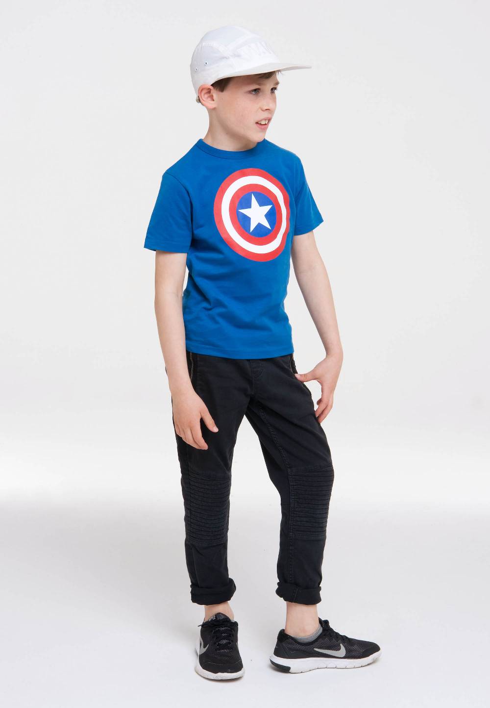 Logoshirt Captain America - Shield - Logo - Marvel Comics - Organic - T-Shirt Print - Kinder Clearance-Verkauf