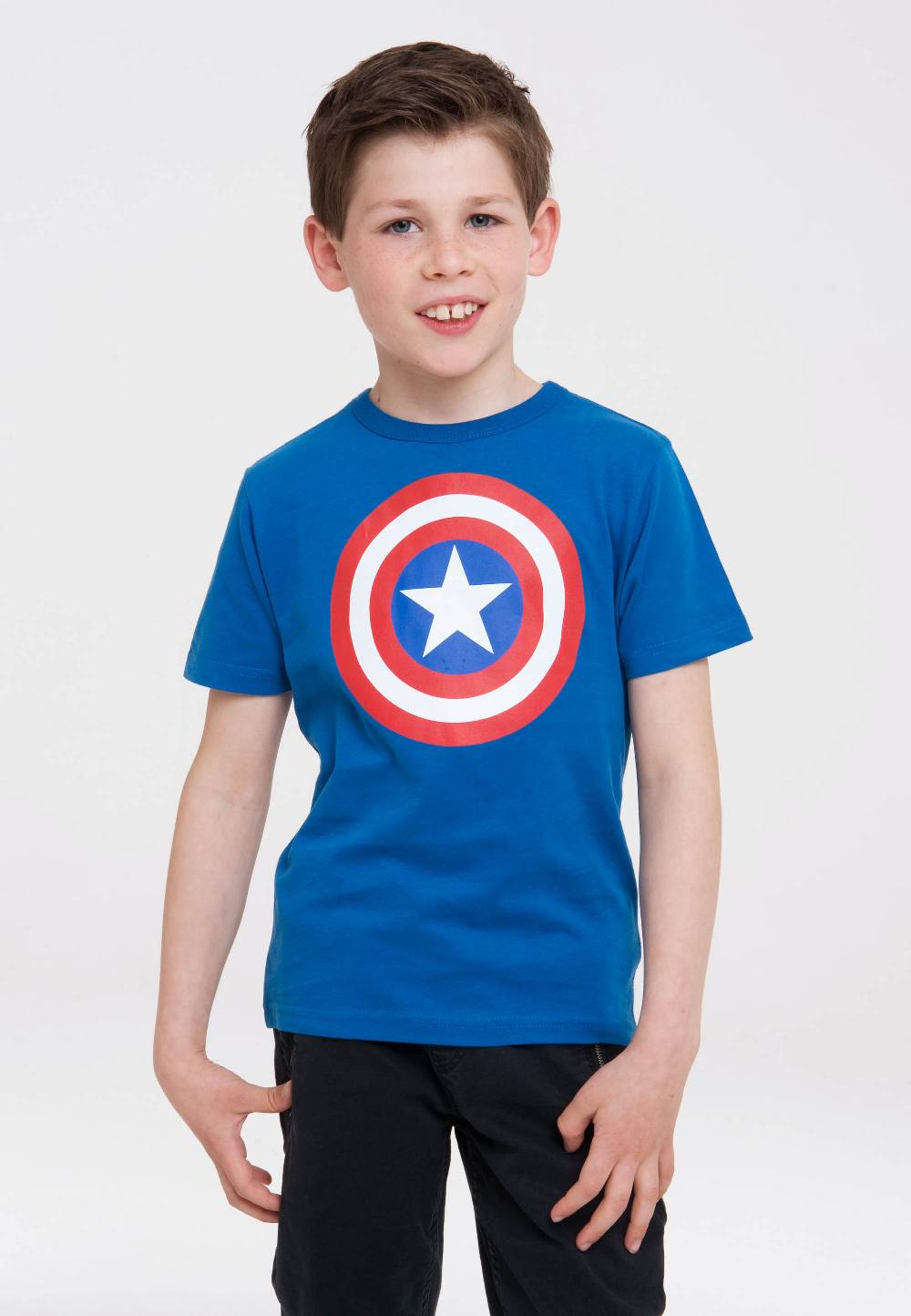 Logoshirt Captain America - Shield - Logo - Marvel Comics - Organic - T-Shirt Print - Kinder Clearance-Verkauf