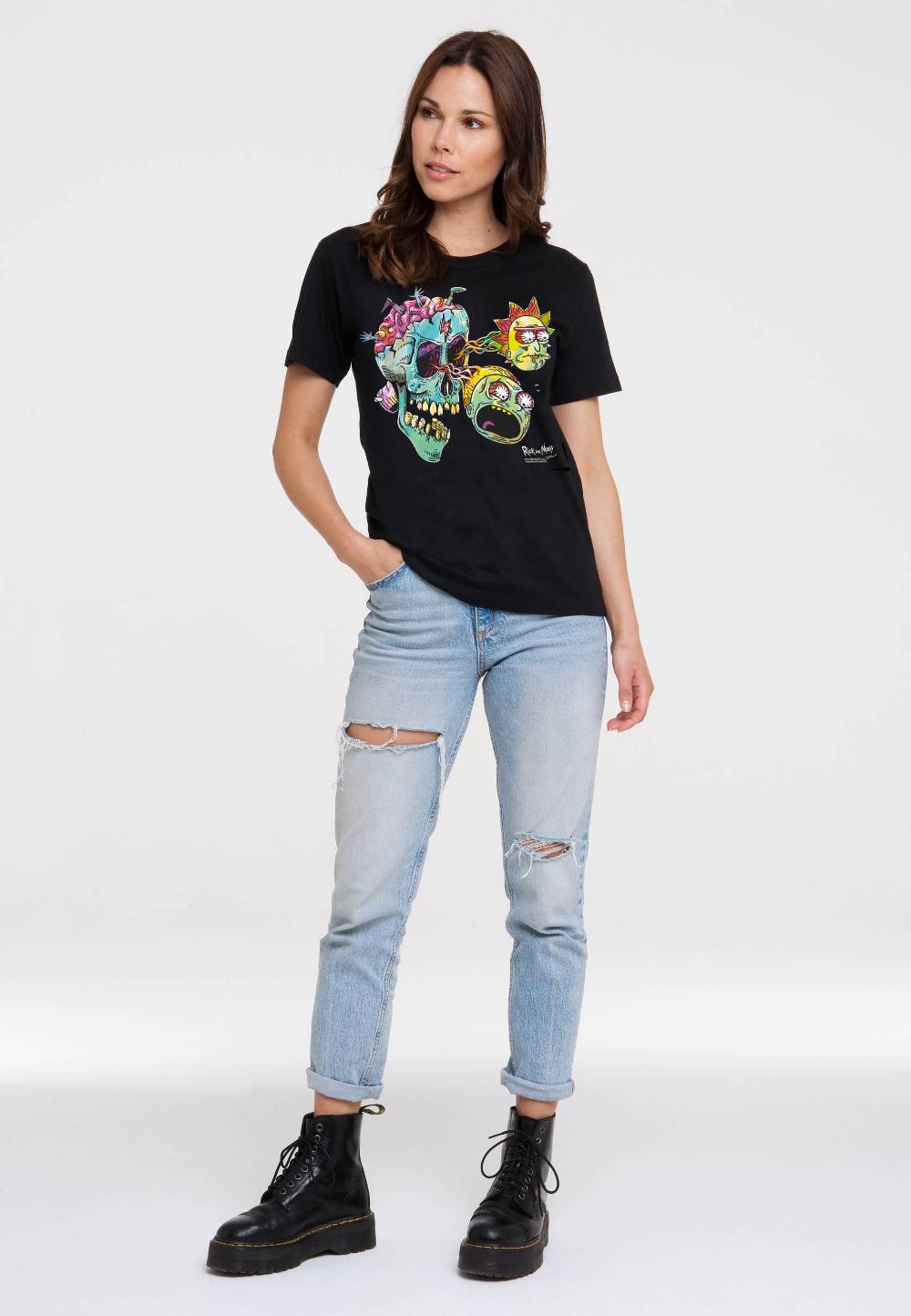 Logoshirt Rick & Morty - Eyeball Skull - T-Shirt Print - Damen Online
