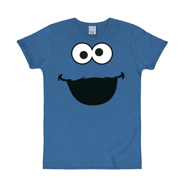 Logoshirt Sesamstrasse - Krümelmonster - Gesicht - T-Shirt Print - Herren