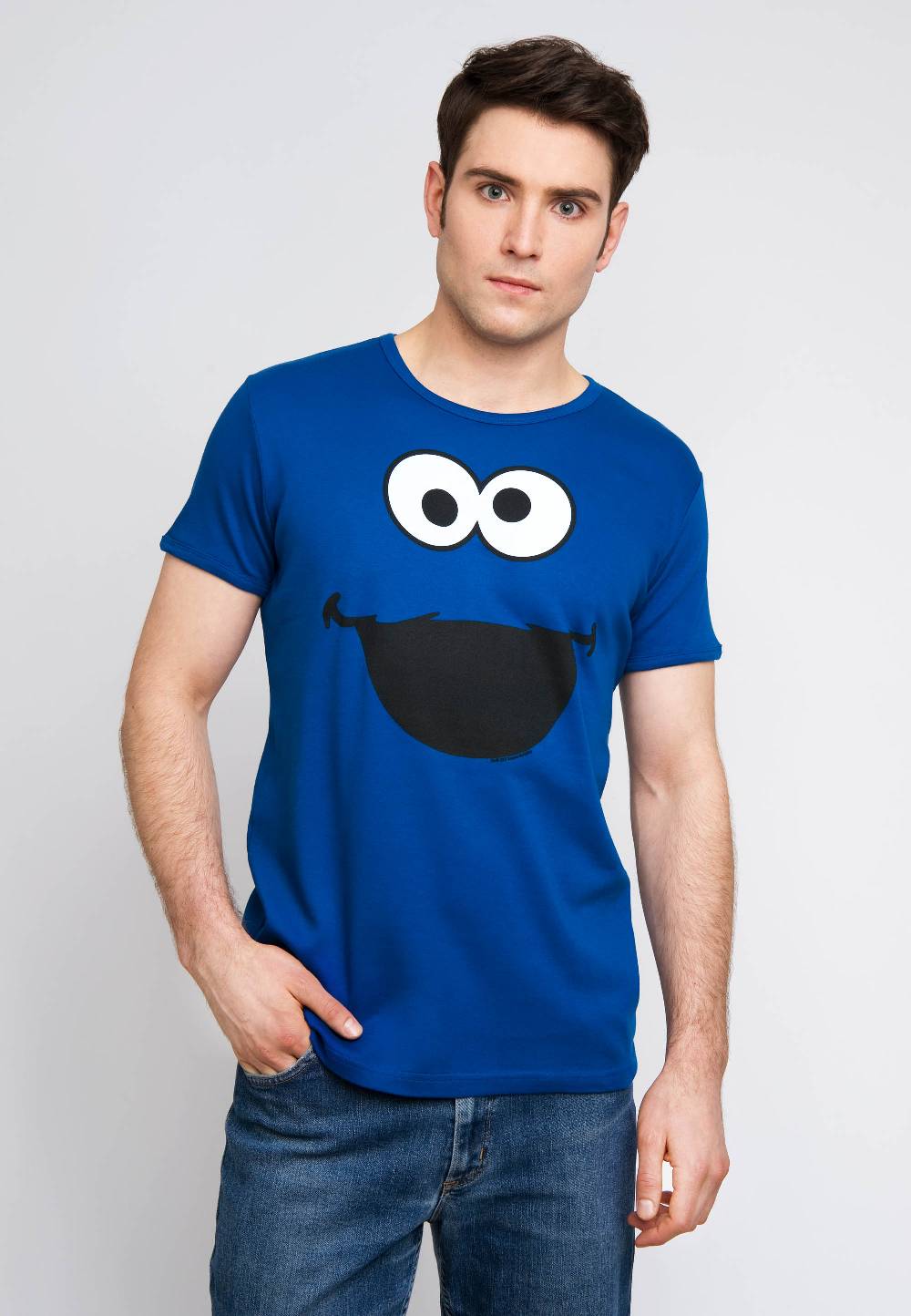 Logoshirt Sesamstrasse - Krümelmonster - Gesicht - T-Shirt Print - Herren Hotsell