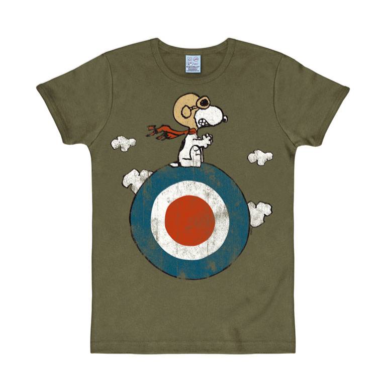 Logoshirt Peanuts - Snoopy - Pilot - Target - T-Shirt Print - Herren Fabrikverkauf