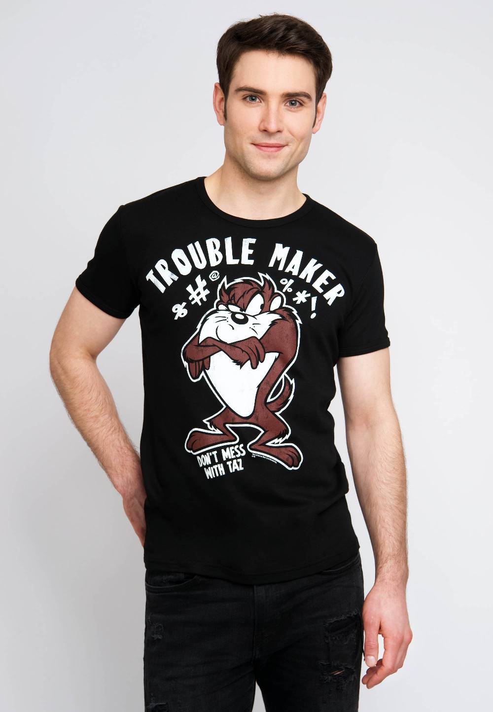 Logoshirt Looney Tunes - Taz - Tasmanischer Teufel - Trouble Maker - T-Shirt Print - Herren Begrenztes Angebot