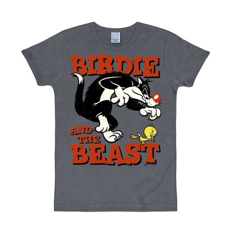 Logoshirt Looney Tunes - Sylvester & Tweety - Birdie And The Beast - T-Shirt Print - Herren