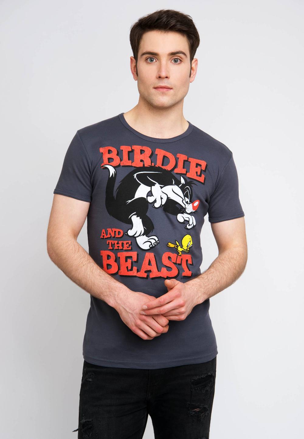 Logoshirt Looney Tunes - Sylvester & Tweety - Birdie And The Beast - T-Shirt Print - Herren Online Shopping