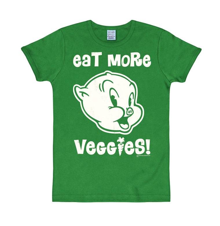 Logoshirt Looney Tunes - Schweinchen Dick - Eat More Veggies - T-Shirt Print - Herren