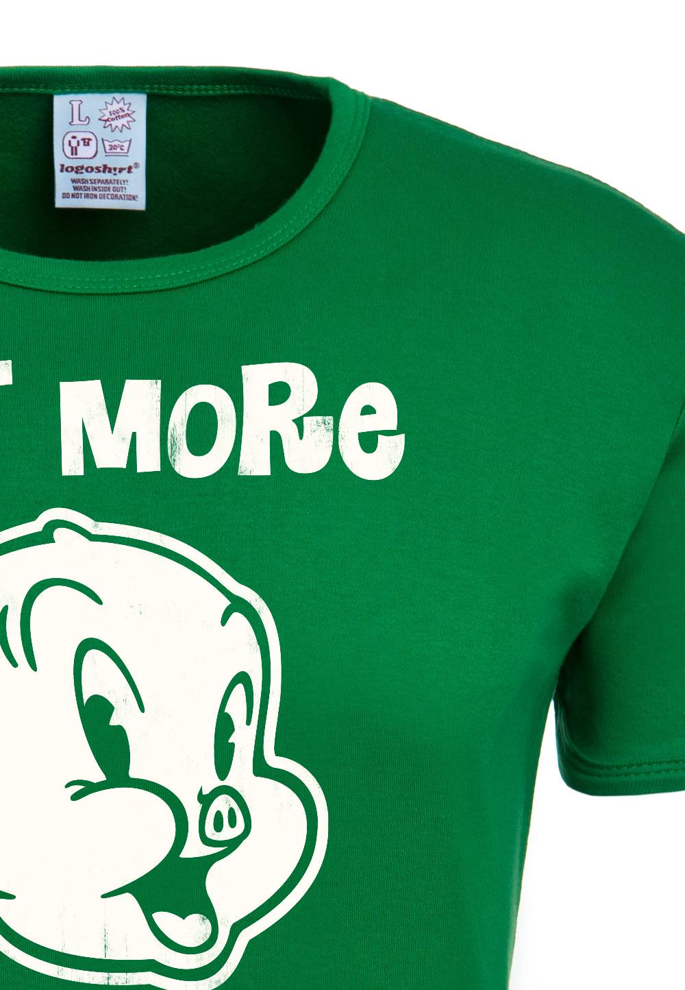 Logoshirt Looney Tunes - Schweinchen Dick - Eat More Veggies - T-Shirt Print - Herren Exklusivangebot