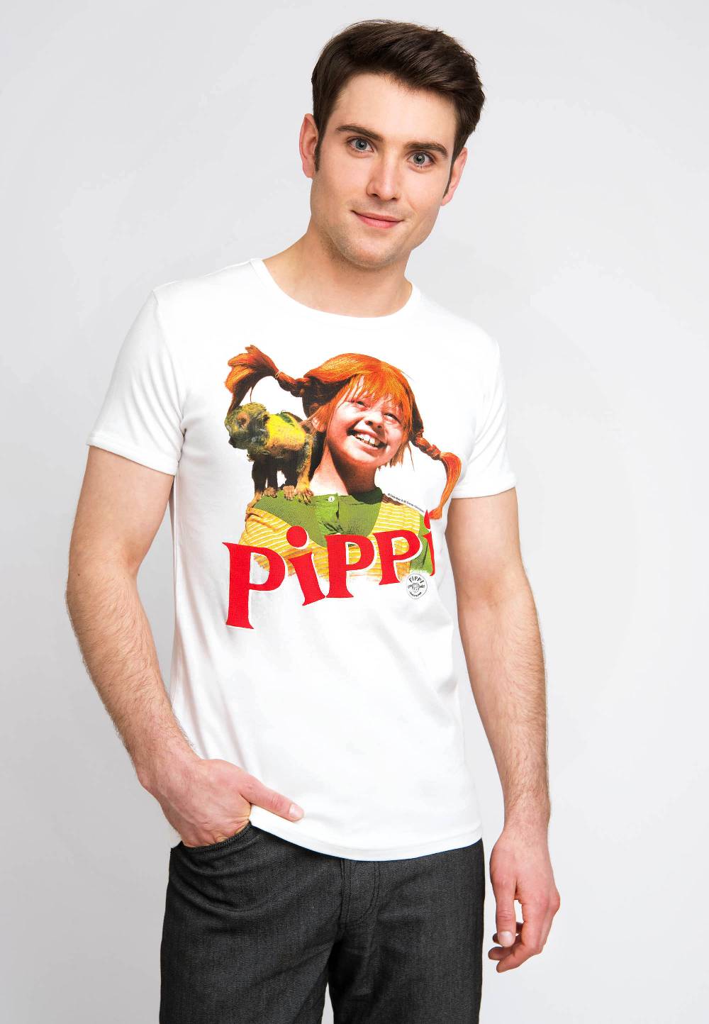 Logoshirt Pippi Langstrumpf & Herr Nilsson - T-Shirt Print - Herren Blitzangebot