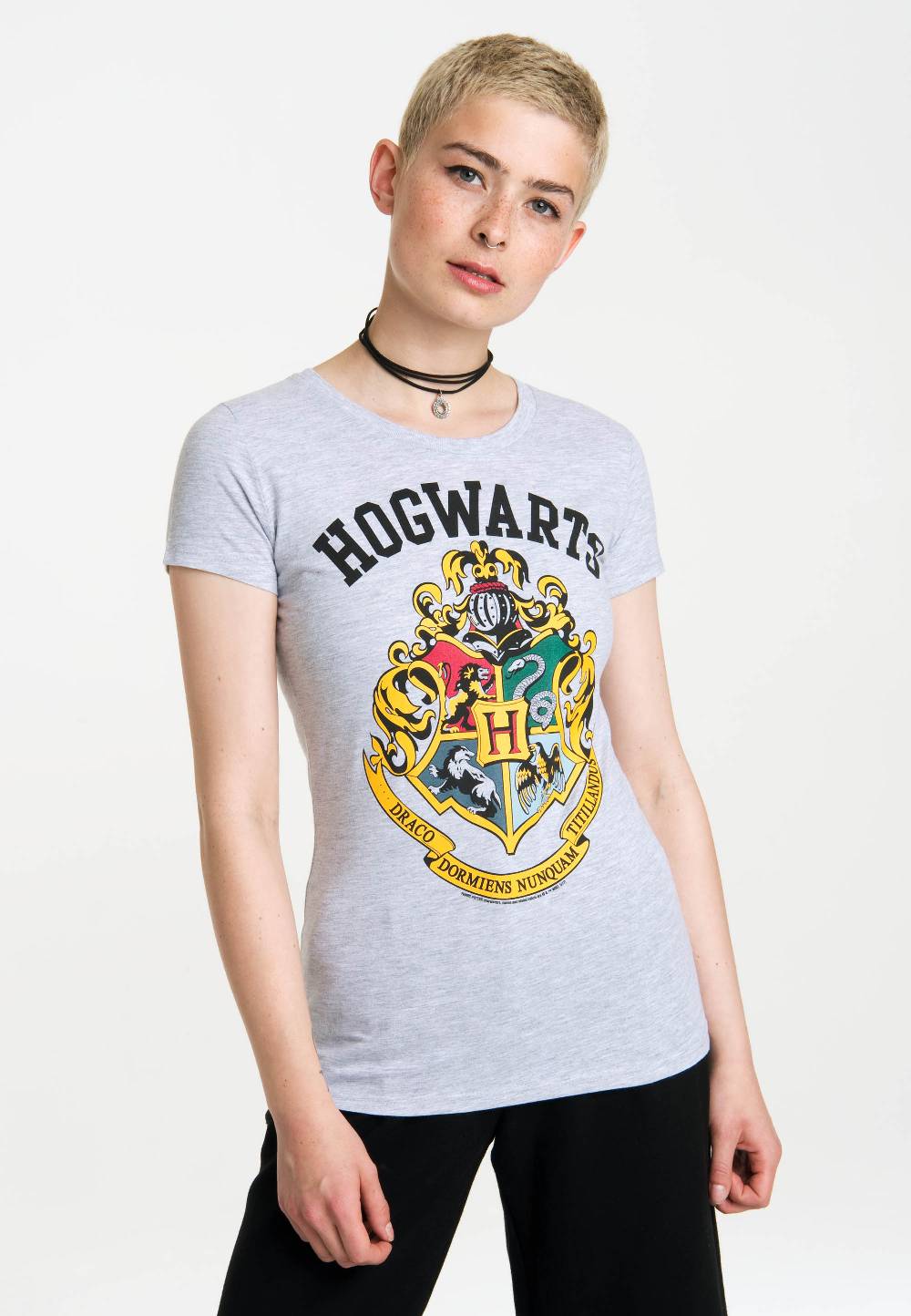 Logoshirt Harry Potter - Hogwarts Logo - T-Shirt Print - Damen Fabrikladen