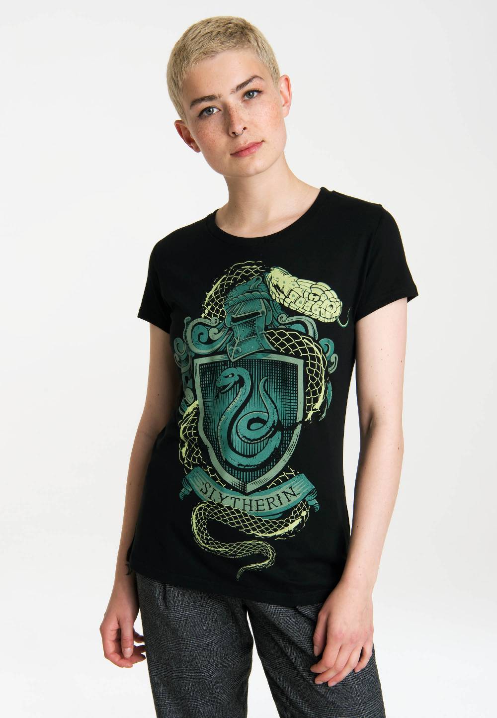 Logoshirt Harry Potter - Slytherin Logo - Schlange - T-Shirt Print - Damen Speichern exportieren