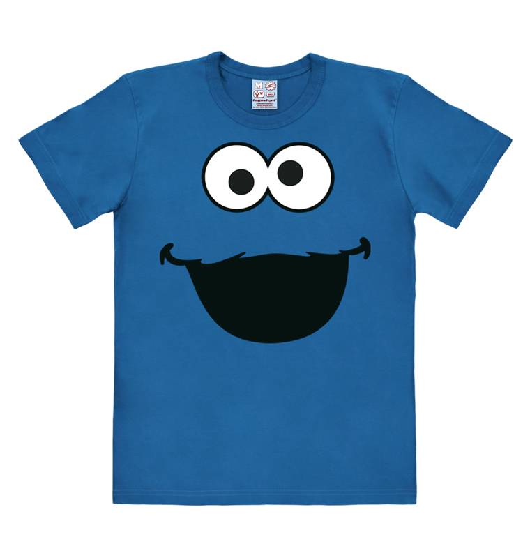 Logoshirt Sesamstrasse - Krümelmonster - Gesicht - T-Shirt Print - Herren