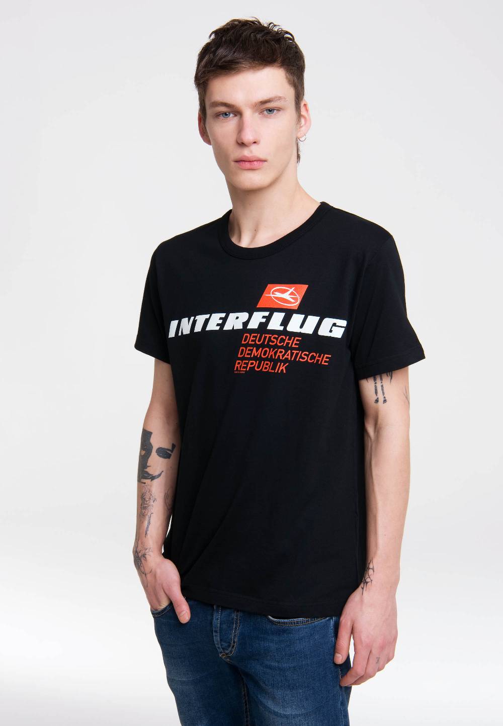 Logoshirt Interflug DDR - T-Shirt Print - Herren im Angebot