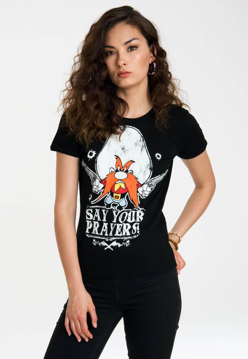 Logoshirt Looney Tunes - Yosemite Sam - Say Your Prayers - T-Shirt Print - Damen Black Friday