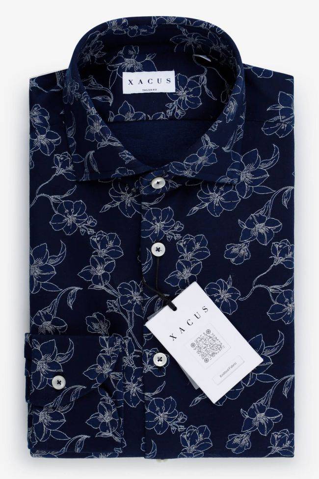 ﻿xacus Hemd Herren Xacus Regular Muster 100% Baumwolle kragen Italienisch Lange Ärmel