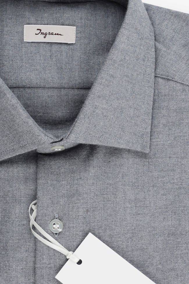 ingram Hemd Herren Ingram Regular Einfarbig 100% winter cotton kragen Italienisch Lange Ärmel Letzte 3 Tage