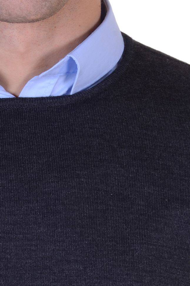 ragman Strickwaren Herren Ragman Rundhalsausschnitt Classic Einfarbig 100% Merinowolle Extrafine Sonderangebot der Fabrik