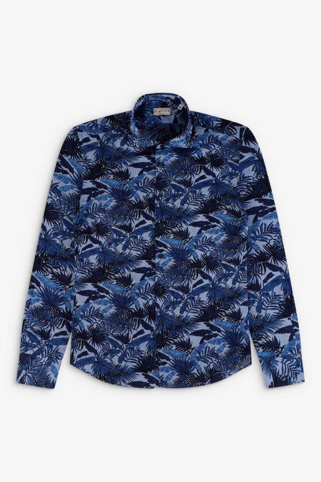 xacus Hemd Herren Xacus Regular Muster 40% Leinen 60% Baumwolle kragen Französisch Lange Ärmel im Angebot