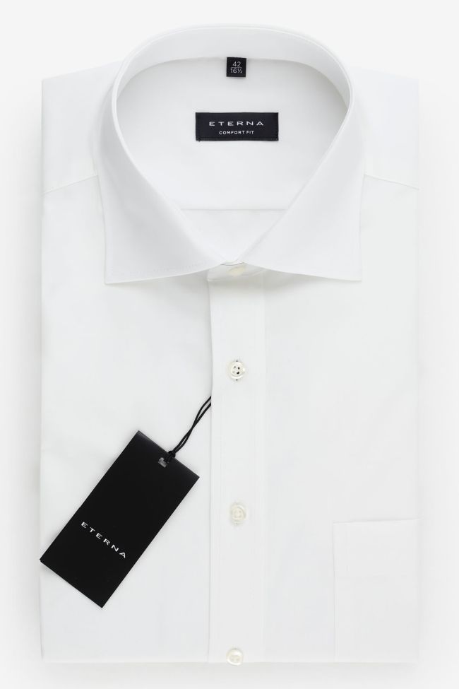 eterna Hemd Herren Eterna Comfort Einfarbig 100% Baumwolle kragen Französisch Lange Ärmel Schlussverkauf