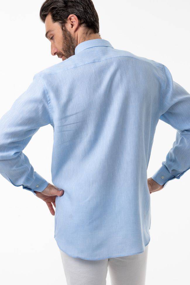 aplomb Hemd Herren Aplomb Classic Einfarbig 100% Leinen kragen Button-Down Lange Ärmel Blitzverkäufe