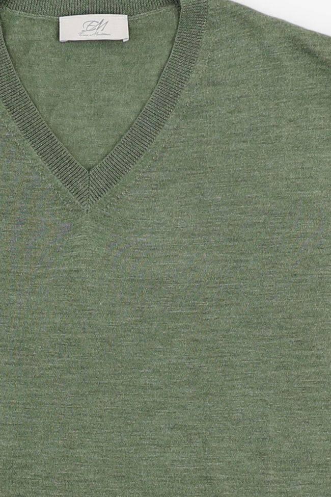 enzo mantovani Strickwaren Herren Enzo Mantovani V-Ausschnitt Regular Einfarbig 70% cashmere 30% silk Valentinstagsangebot