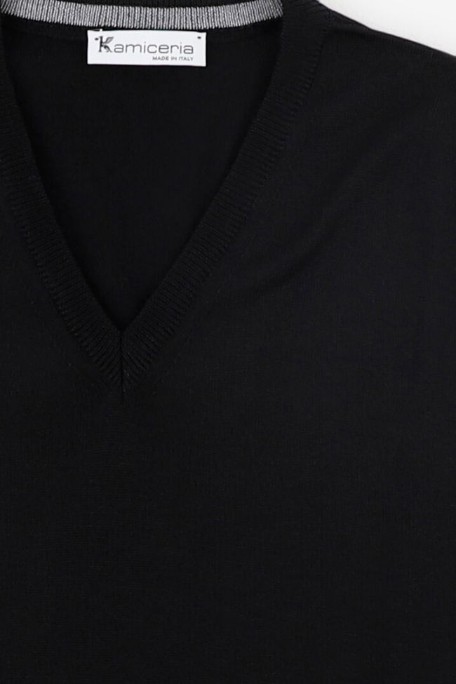 kamiceria Strickwaren Herren Kamiceria V-Ausschnitt Slim Einfarbig 100% Merinowolle Extrafine Lagerräumung