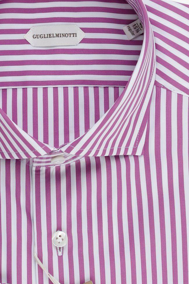 guglielminotti Hemd Herren Guglielminotti Regular Streifen 100% Baumwolle kragen Französisch Lange Ärmel Neuheiten