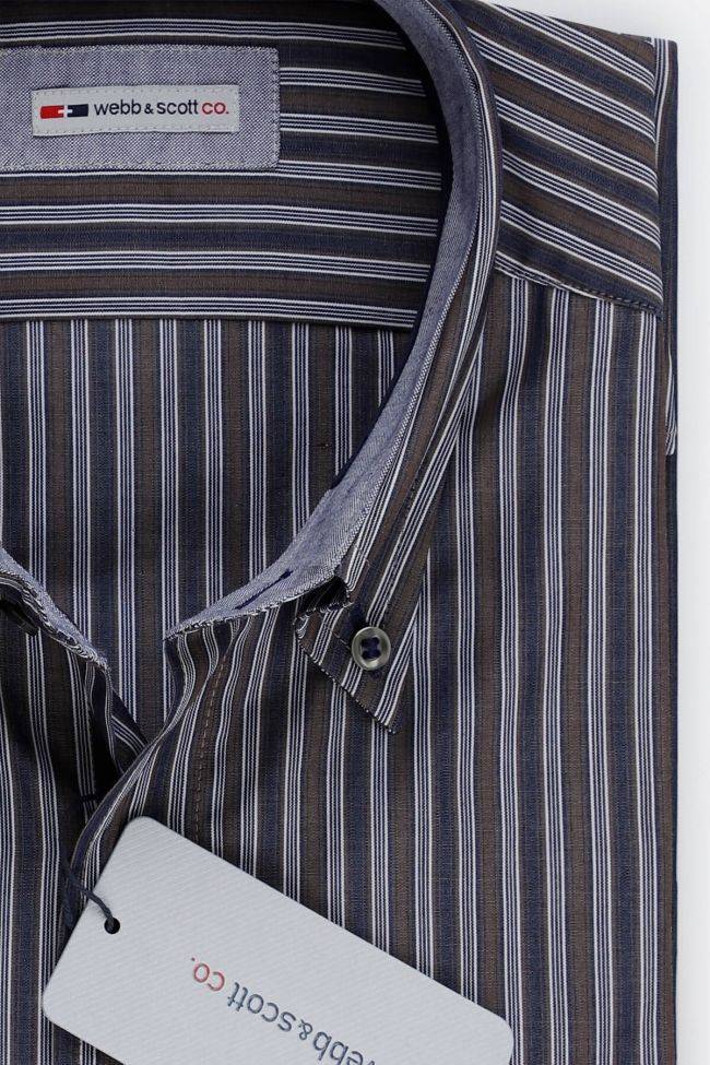 webb & scott Hemd Herren Webb & Scott Classic Streifen 100% Baumwolle kragen Button-Down Lange Ärmel Online Outlet