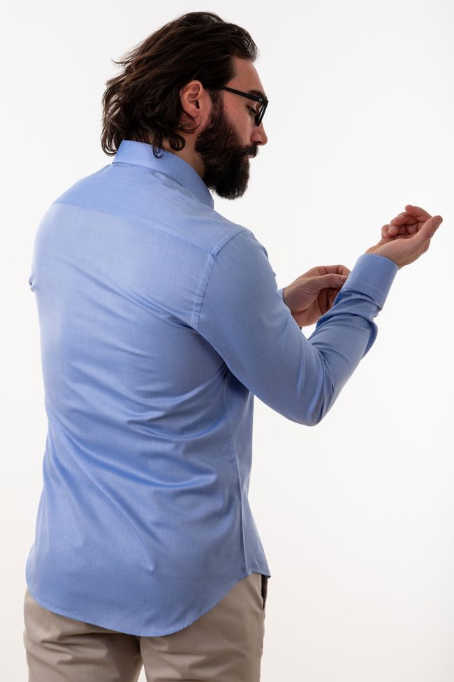 aplomb Hemd Herren Aplomb Slim Einfarbig 100% Baumwolle kragen Französisch Lange Ärmel Exklusive Angebote