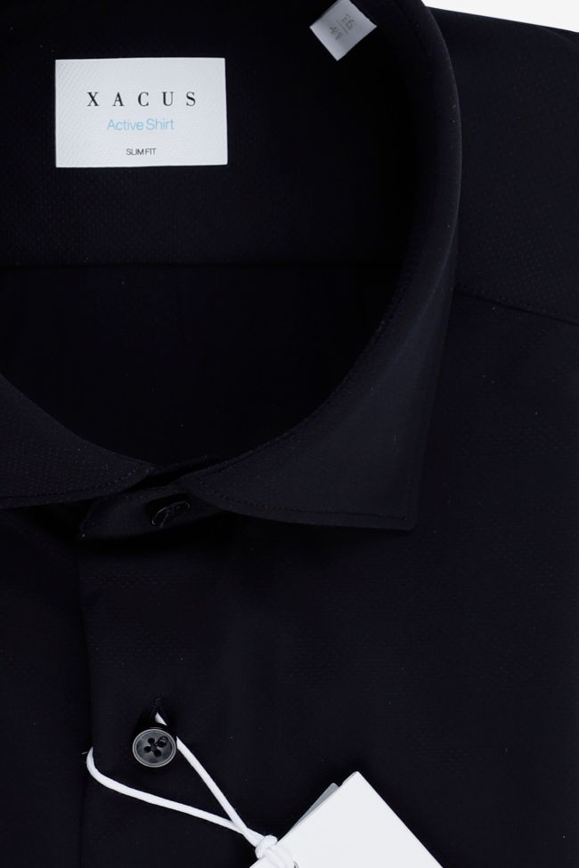 xacus Hemd Herren Xacus Slim Einfarbig 86% polyamide 14% elastane kragen Französisch Lange Ärmel Riesige Ersparnisse