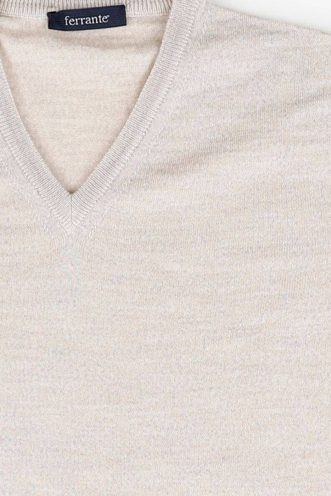 ferrante Strickwaren Herren Ferrante V-Ausschnitt Regular Muster 100% Merinowolle Extrafine zollfrei