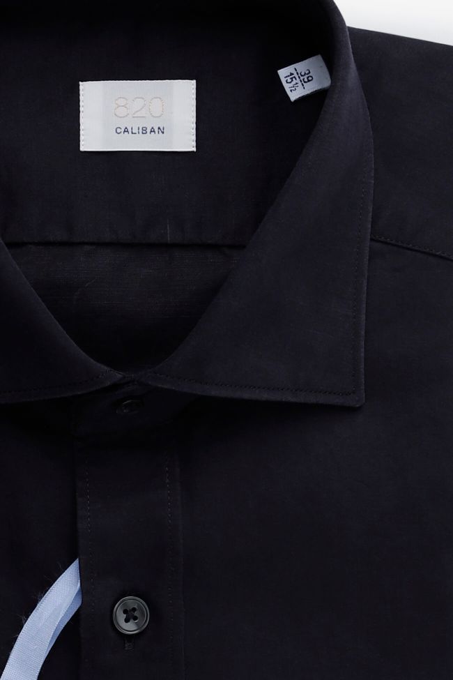 caliban Hemd Herren Caliban Slim Einfarbig 56% linen 44% cotton kragen Italienisch Lange Ärmel Online Shopping
