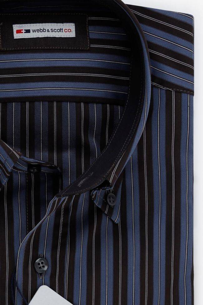 webb & scott Hemd Herren Webb & Scott Classic Streifen 100% Baumwolle kragen Button-Down Lange Ärmel Black Friday