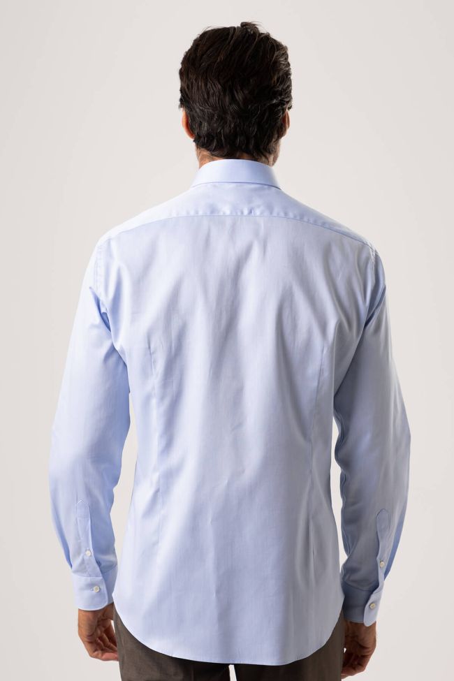 ingram Hemd Herren Ingram Slim Einfarbig 100% Baumwolle kragen Italienisch Lange Ärmel Vatertagsangebot