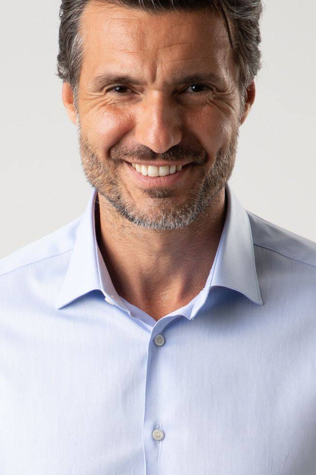 ingram Hemd Herren Ingram Slim Einfarbig 100% Baumwolle kragen Italienisch Lange Ärmel Vatertagsangebot