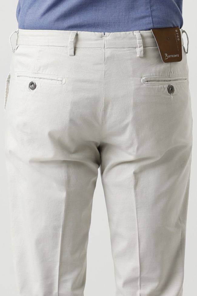 b-settecento Hose Herren B-Settecento Chinos Slim Karo 98% wool 2% EL Kostenlose Rückgabe