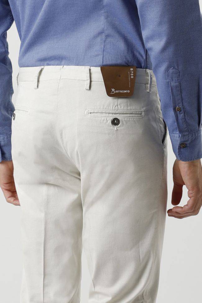 b-settecento Hose Herren B-Settecento Chinos Slim Karo 98% wool 2% EL Kostenlose Rückgabe