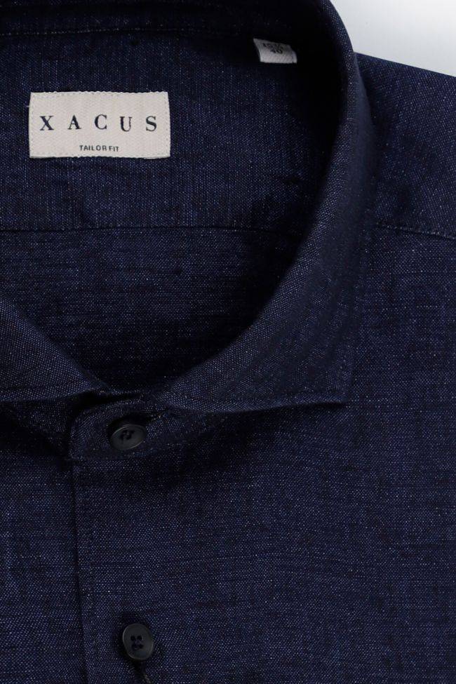 xacus Hemd Herren Xacus Regular Einfarbig 100% Leinen kragen Französisch Lange Ärmel Online