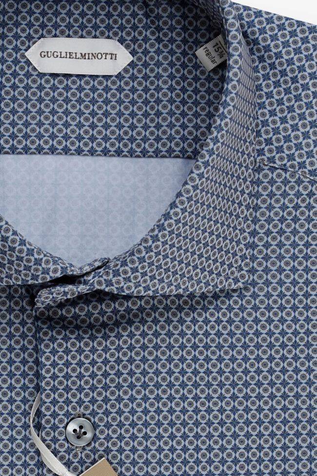 guglielminotti Hemd Herren Guglielminotti Regular Halb Unifarben 85% poliammide 15% elastam kragen Französisch Lange Ärmel Outlet
