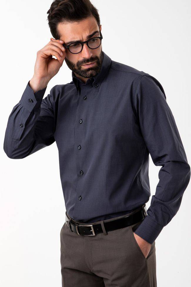 aplomb Hemd Herren Aplomb Regular Einfarbig 100% Baumwolle kragen Button-Down Lange Ärmel Angebote