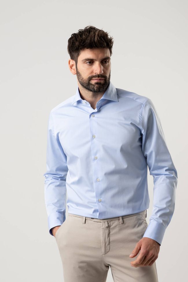 caliban Hemd Herren Caliban Regular Einfarbig 100% Baumwolle kragen Französisch Lange Ärmel Hotsell