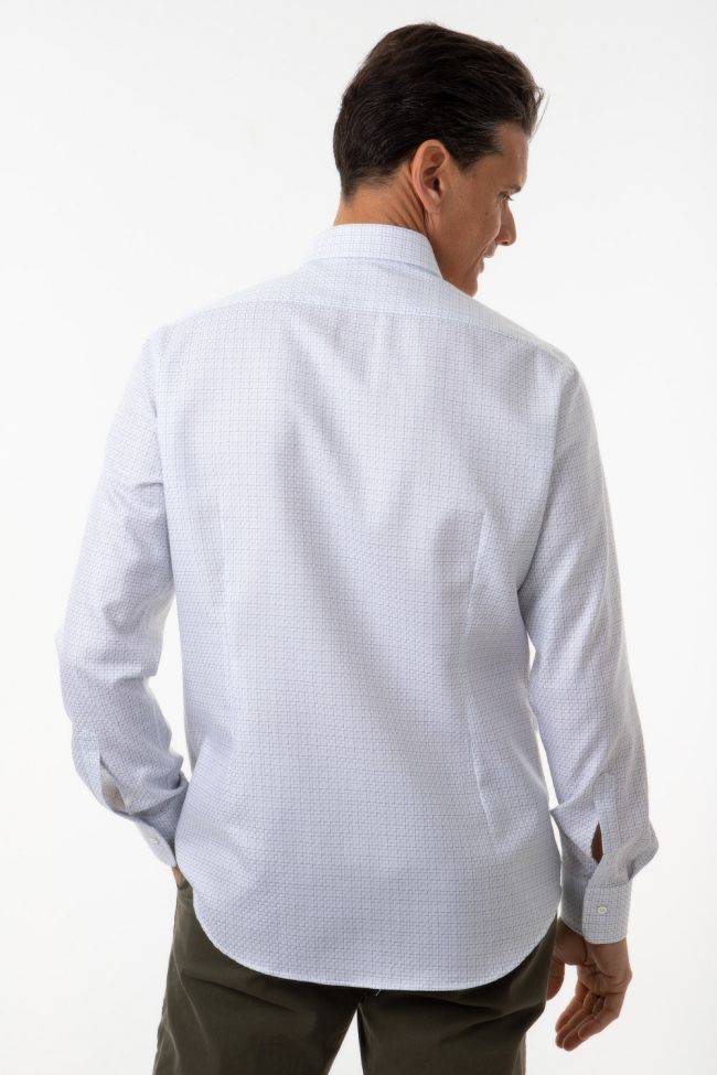 ingram Hemd Herren Ingram Slim Halb Unifarben 100% Baumwolle kragen Italienisch Lange Ärmel im Angebot