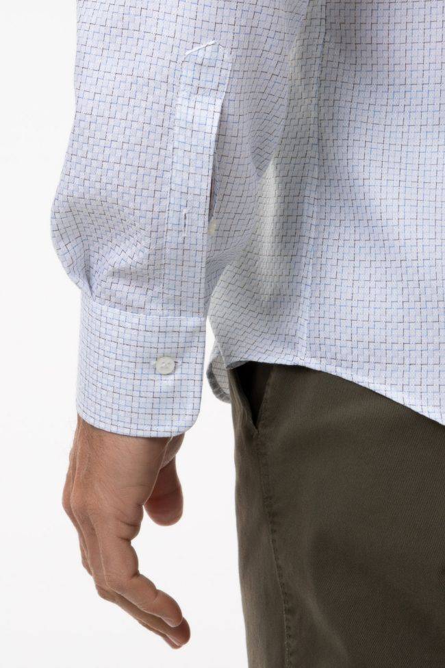 ingram Hemd Herren Ingram Slim Halb Unifarben 100% Baumwolle kragen Italienisch Lange Ärmel im Angebot