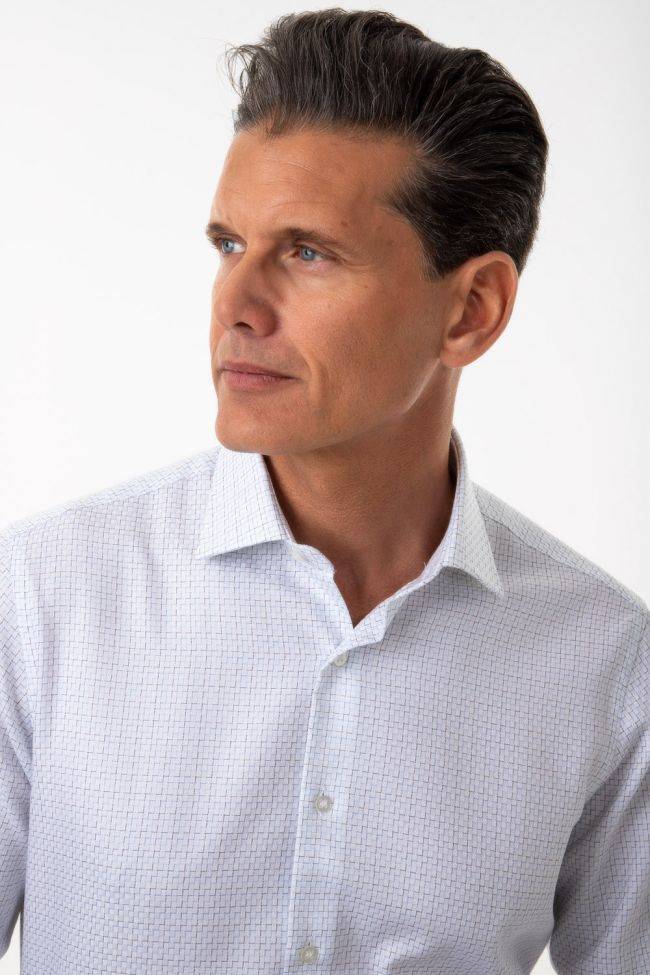 ingram Hemd Herren Ingram Slim Halb Unifarben 100% Baumwolle kragen Italienisch Lange Ärmel im Angebot
