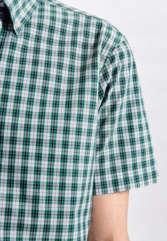 seidensticker Hemd Herren Seidensticker Regular Bügelfreie Karo kragen Button-Down Kurze Ärmel Muttertagsangebot