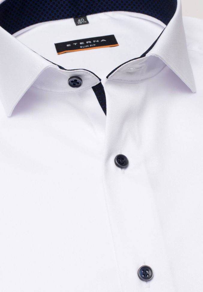 eterna Hemd Herren Eterna Slim Bügelfreie kragen Französisch Lange Ärmel Top Angebot