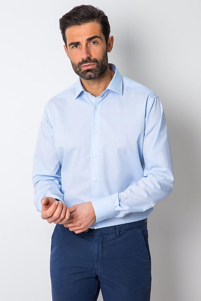 ingram Hemd Herren Ingram Regular Bügelfreie Halb Unifarben 100% Baumwolle kragen Italienisch Lange Ärmel Letzter Tag