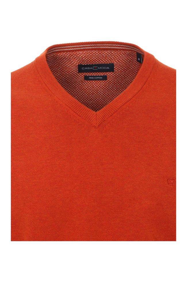 casamoda Strickwaren Herren Casamoda V-Ausschnitt Classic Einfarbig 100% Baumwolle Im Verkauf