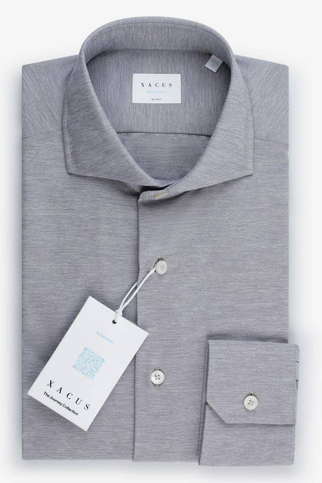 xacus Hemd Herren Xacus Regular Einfarbig 60%polyester29%polyamide11%elastane kragen Französisch Lange Ärmel