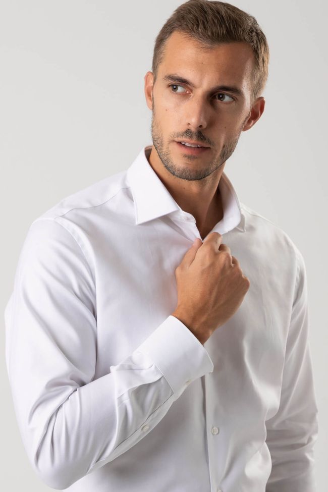 ingram Hemd Herren Ingram Slim Einfarbig 100% Baumwolle kragen Italienisch Lange Ärmel